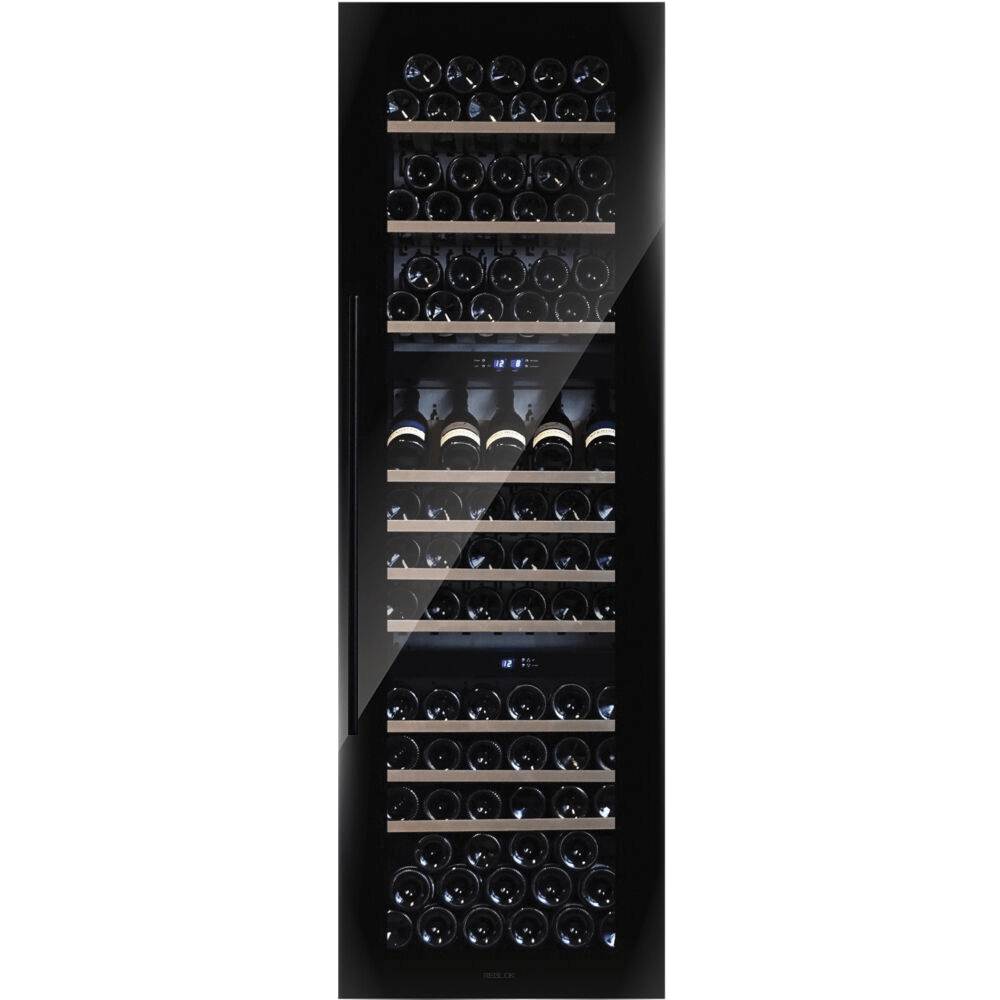 DUNAVOX DX 89.246 TB winiarka do zabudowy, czarne szkło, 3 strefy temperatur (DX-89.246TB)