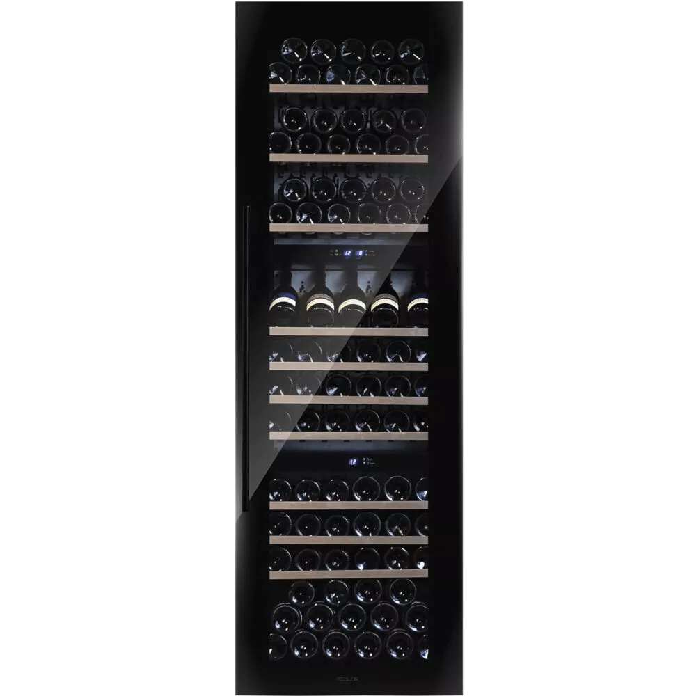 DUNAVOX DX 89.246 TB winiarka do zabudowy, czarne szkło, 3 strefy temperatur (DX-89.246TB)