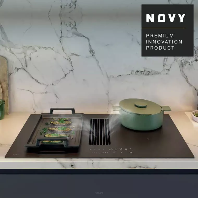 NOVY Easy 80 matowa płyta indukcyjna z okapem (pochłaniacz, wyciąg,  model 1861-G1)