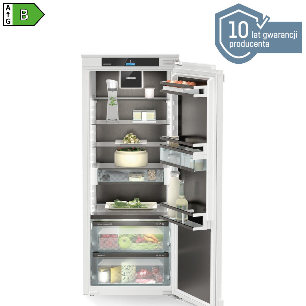 Liebherr IRBbsbi 4570 Peak chłodziarka do zabudowy BlackSteel Interior z BioFresh Professional i funkcją HydroBreeze