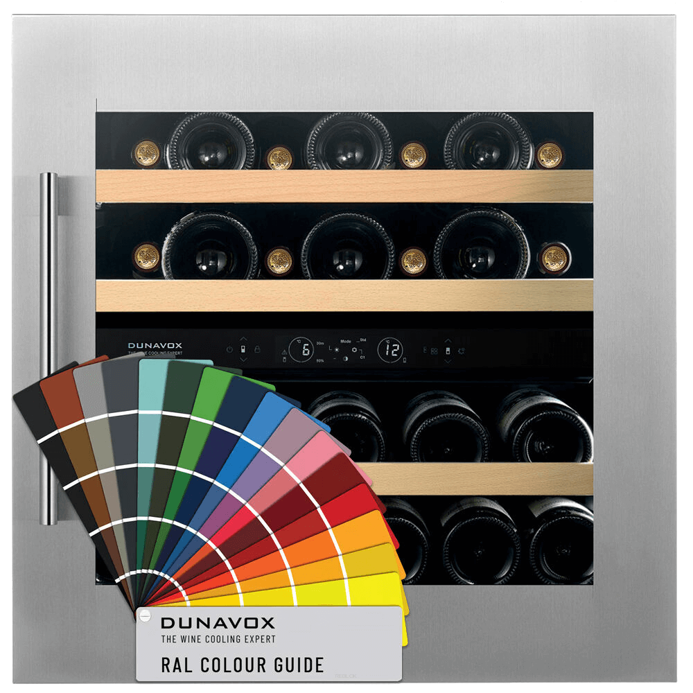 DUNAVOX DVS 25.65 DC winiarka do zabudowy, kolor z palety RAL, 2 strefy temperatur (DVS25.65DC)