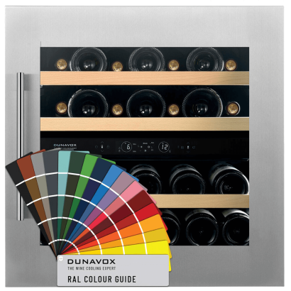 DUNAVOX DVS 25.65 DC winiarka do zabudowy, kolor z palety RAL, 2 strefy temperatur (DVS25.65DC)