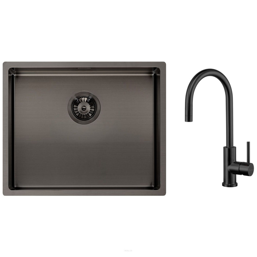 Zlewozmywak Reginox MIAMI (TAMPA) 50x40 Gun metal + bateria CANO lub CRYSTAL GRATIS