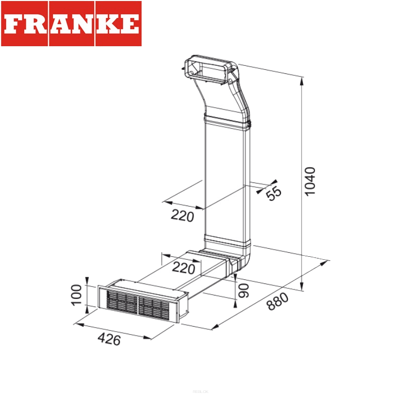 FRANKE Smart 2GETHER zestaw do recyrkulacji powietrza, cokół 10cm (112.0678.323)