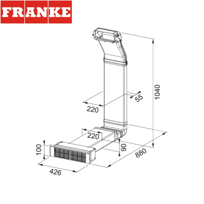 FRANKE Smart 2GETHER zestaw do recyrkulacji powietrza, cokół 10cm (112.0678.323)