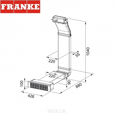 FRANKE Smart 2GETHER zestaw do recyrkulacji powietrza, cokół 10cm (112.0678.323)