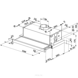 Okap teleskopowy FRANKE TELESCOPIC INOX FTC 601 GR XS (110.0439.278)