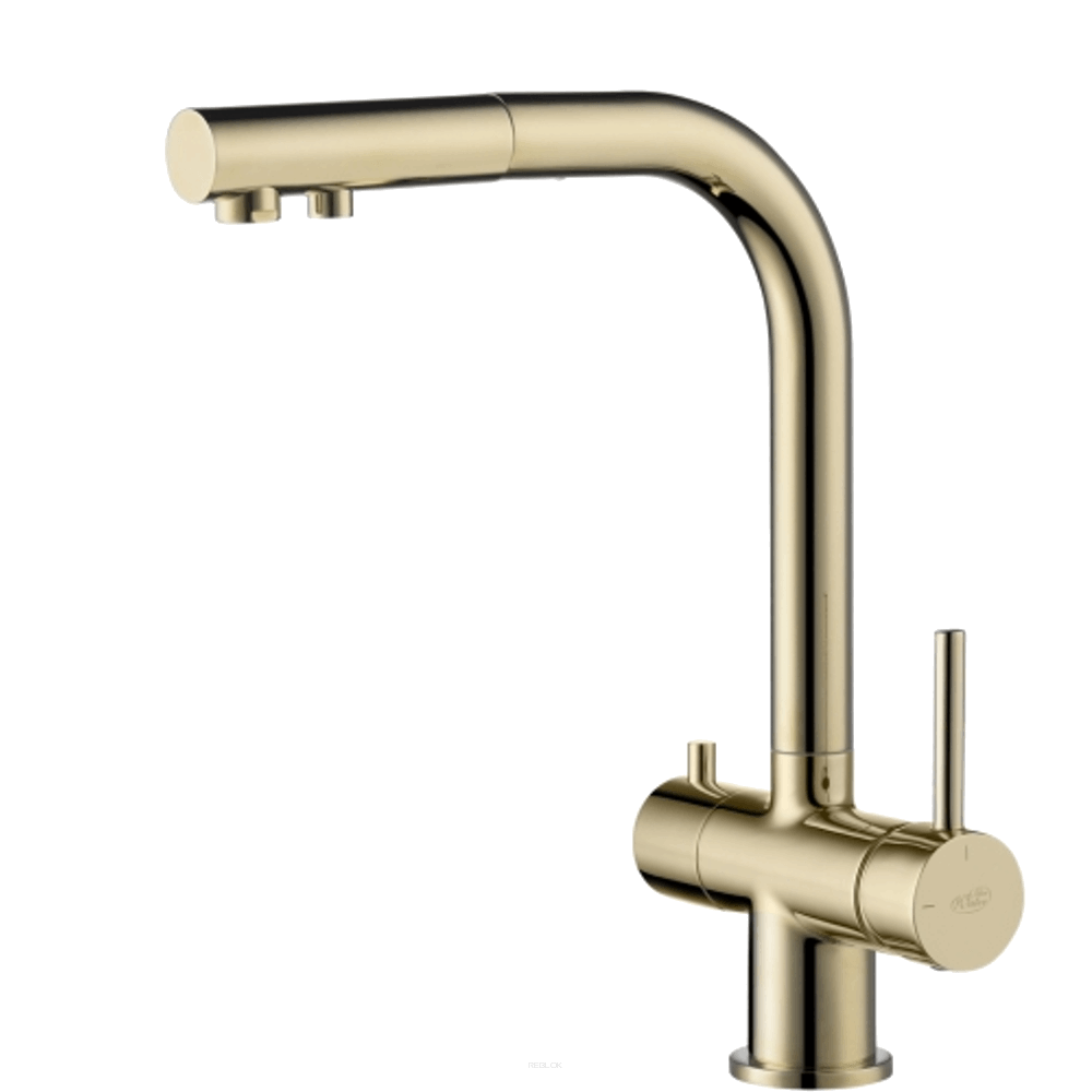 Blue Water APALA kolor złoty - dwuobwodowa bateria z wyciąganą wylewką