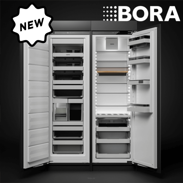 BORA Cool & Freeze Side by Side chłodziarka i zamrażarka do zabudowy z przyłączem wody z sieci