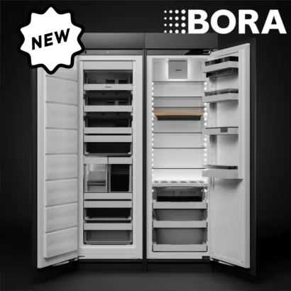 BORA Cool & Freeze Side by Side chłodziarka i zamrażarka do zabudowy z przyłączem wody z sieci