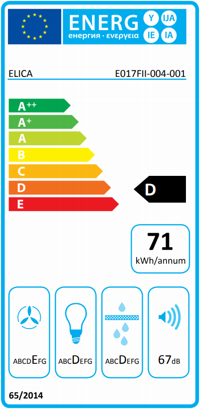 Elica ERA C - etykieta energetyczna