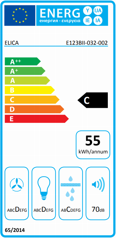 Etykieta energetyczna - Elica ELITE 14