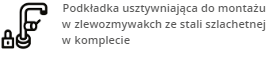 podkładka usztywniająca w zestawie
