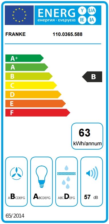 Etykieta energetyczna FRANKE Downdraft